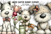 Boho easter bunny clipart, an Illustration by CreationArt (Thumbnail 1 of 4)