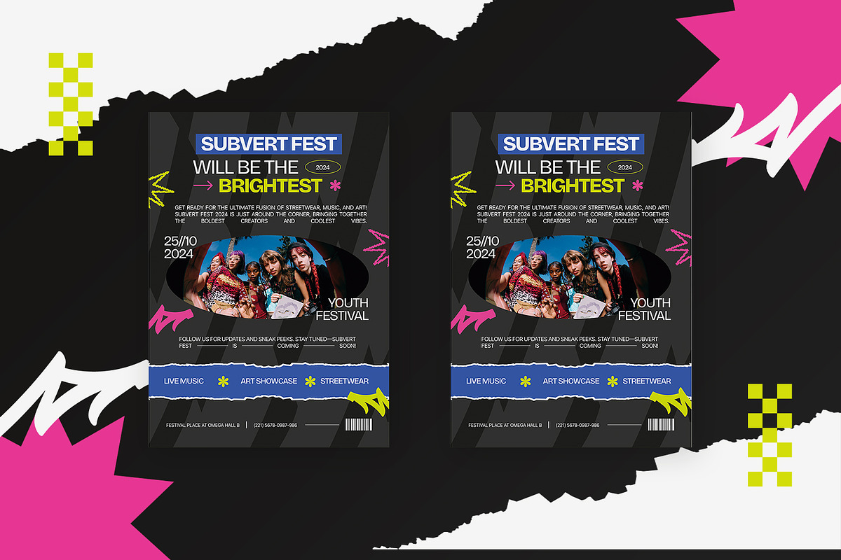 Subvert Fest - Flyer Template, a Flyer Template by StreaksideStd (Photo 2 of 3)