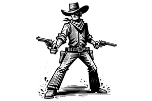 Cowboy In Gunfight