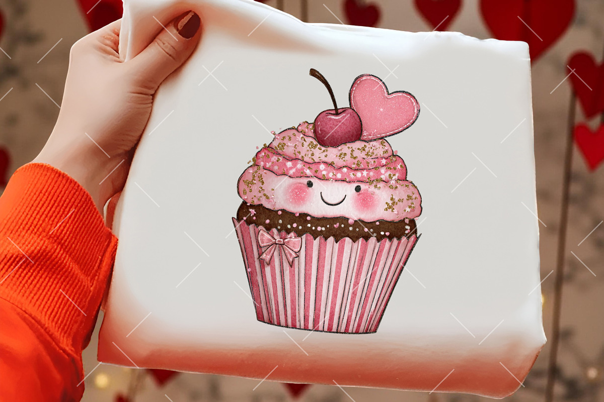 Valentine Cupcake Clipart, an Illustration by OK Design (Photo 5 of 6)