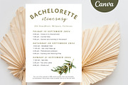 Olives Bachelorette itinerary card, a Stationery Template by EvaTemplates (Thumbnail 3 of 9)