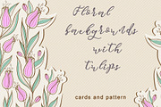 Floral Backgrounds with Tulips, a Decorative Illustration by Artspace (Thumbnail 1 of 4)