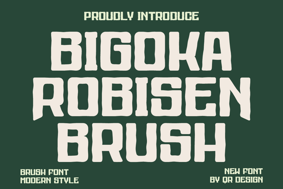 Bigoka Robisen Brush, a Handwritten Font by QR Design Studio (Photo 1 of 7)