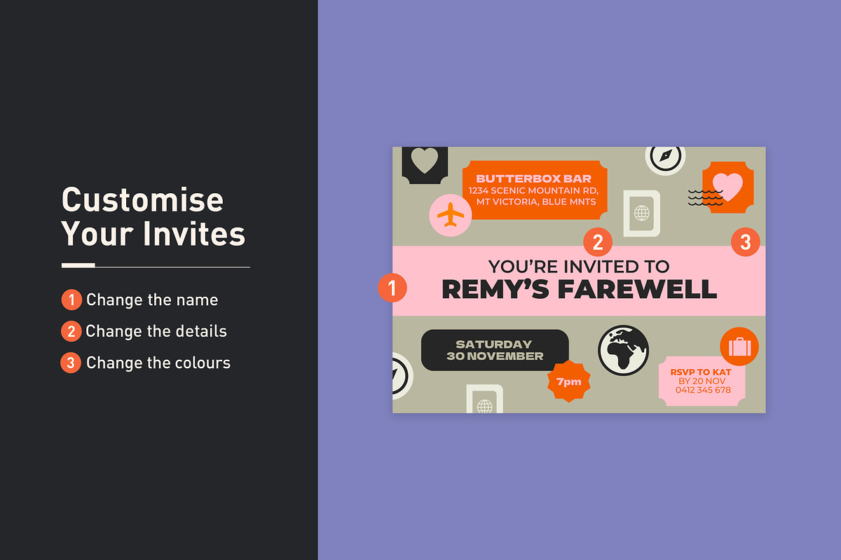 Remy Farewell Party Invitation, an Invitation Template by Mountain Folk Creative (Photo 6 of 6)