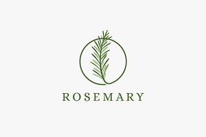 Fresh green frame rosemary logo, a Branding & Logo Template by DOMHOUZE