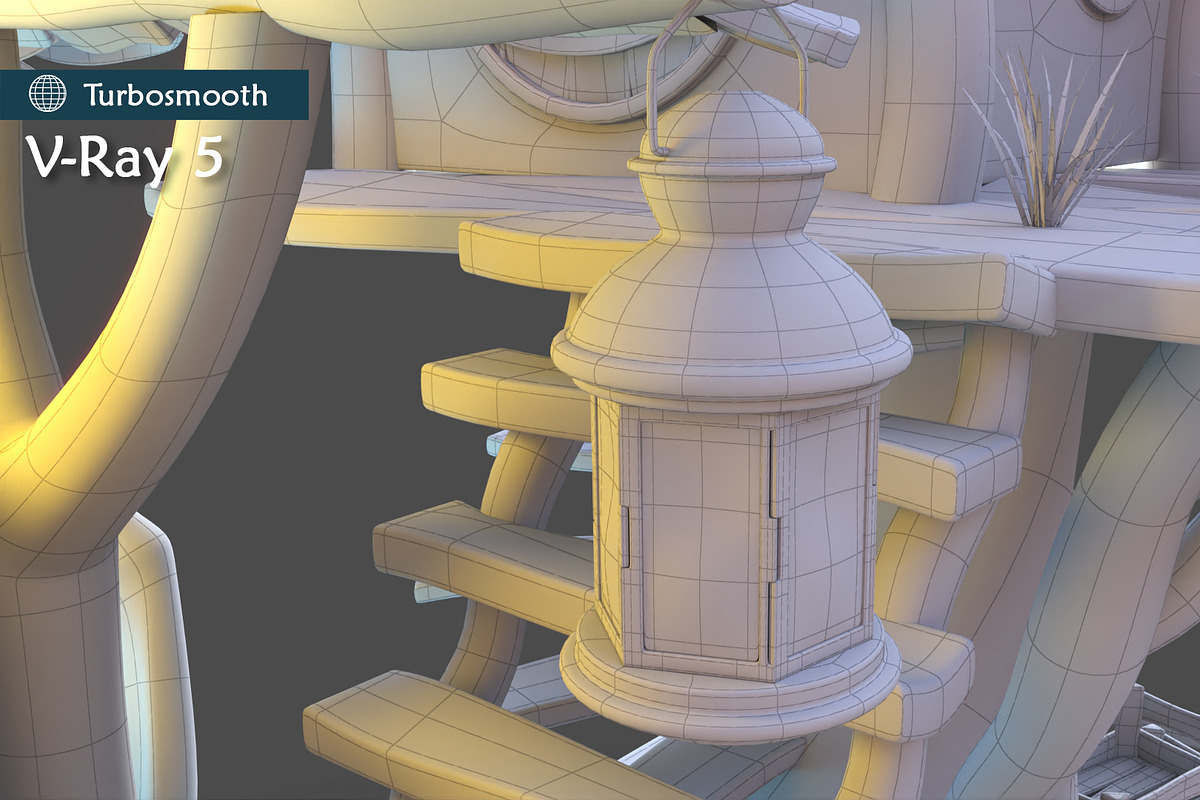 Subdivision&LowPoly fairy tree house, an Architecture 3D Model by Cute & 3D (Photo 13 of 28)