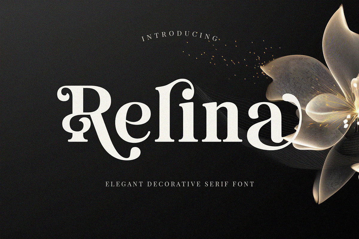 Relina - Elegant Decorative Serif, a Serif Font by Jimoji (Photo 1 of 7)