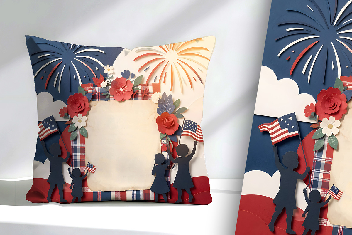4th of July Paper Cutting Blank, a Seasonal Illustration by Sharon Schwalbe (Photo 4 of 6)