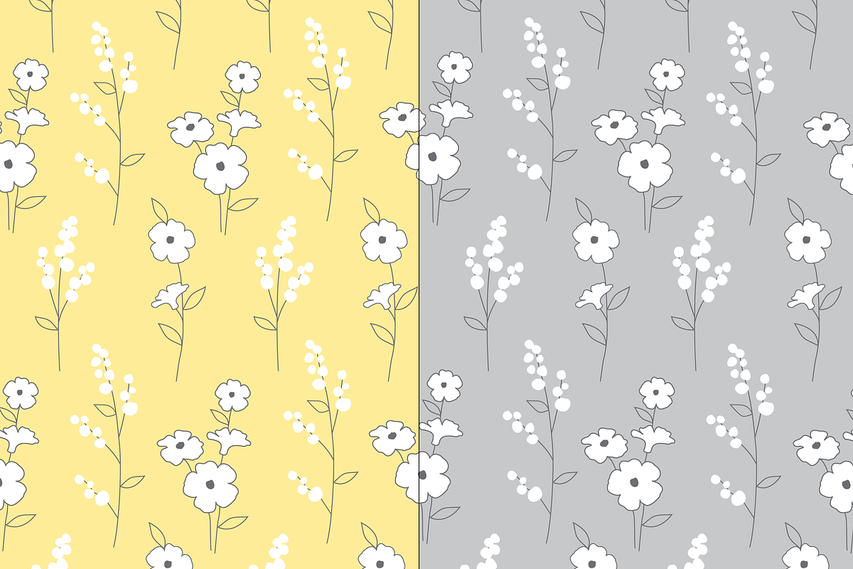 Seamless Yellow & Grey Patterns preview 2