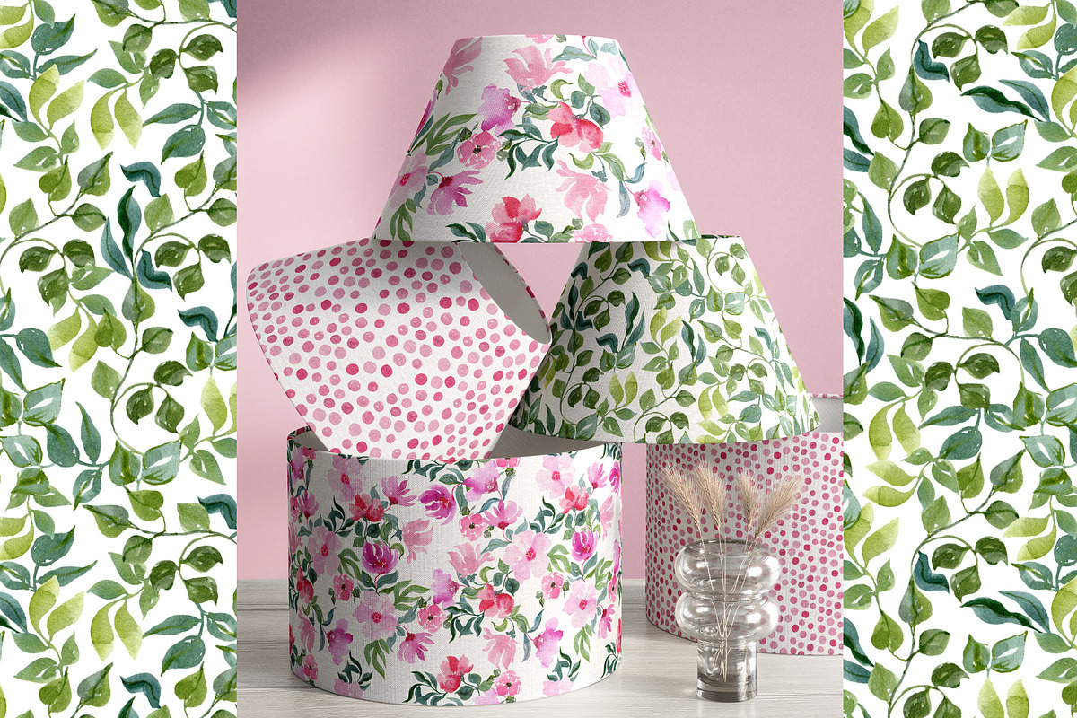 Magenta Bloom Watercolor Patterns, a Pattern Graphic by Webvilla Studio (Photo 4 of 7)