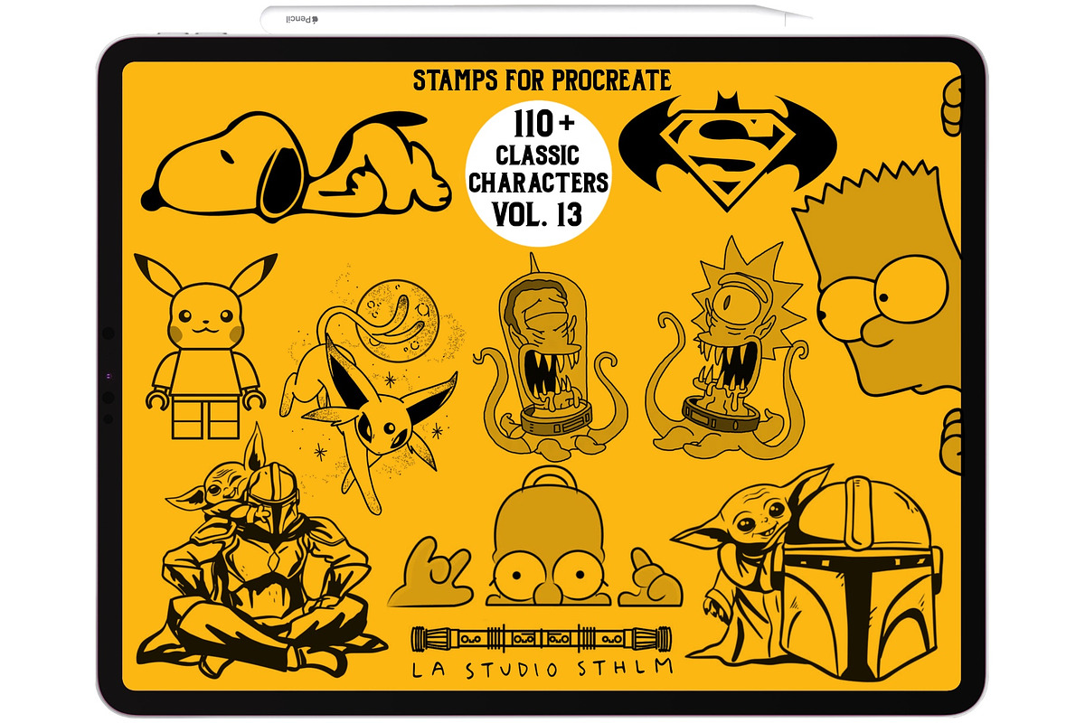Bundle 2 Classic Character-Stamp Set, a Brush Add-On by LA Studio Sthlm (Photo 6 of 17)
