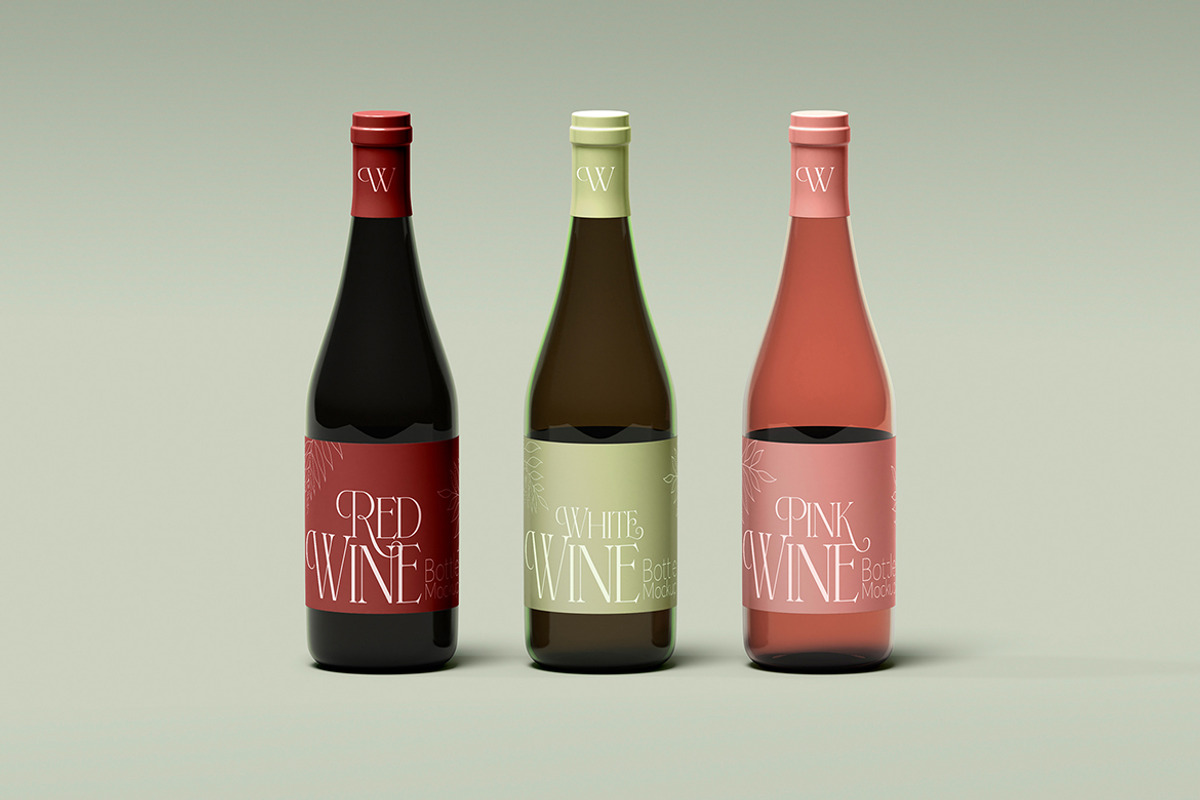 Wine Bottle Mockup Set, a Product Mockup by McLittle Stock (Photo 1 of 2)