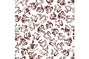 Breakfast Coffee Seamless Pattern