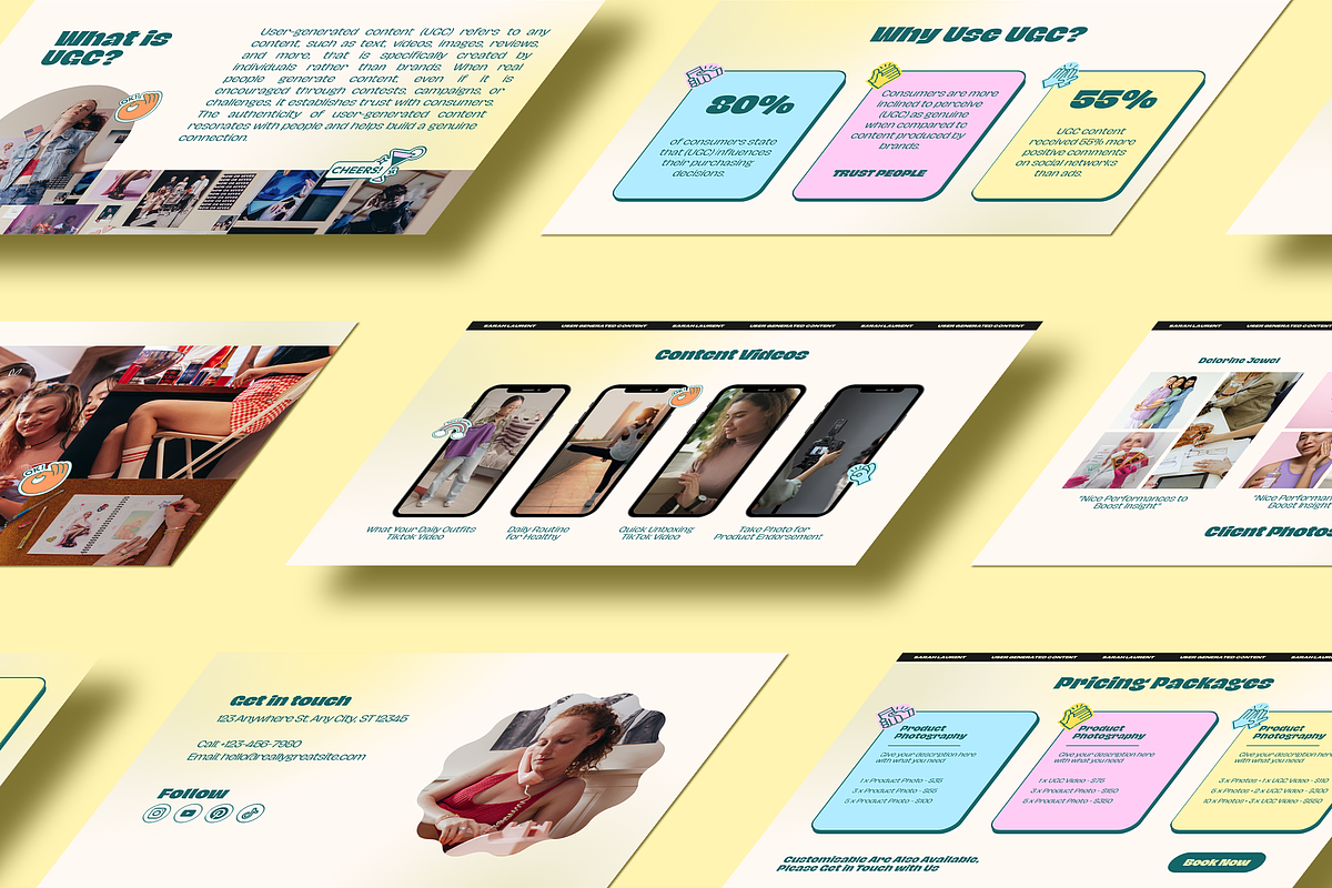 Retro UGC Portfolio Template Canva, a Landing Page Template by Sixtysix Labs (Photo 4 of 7)