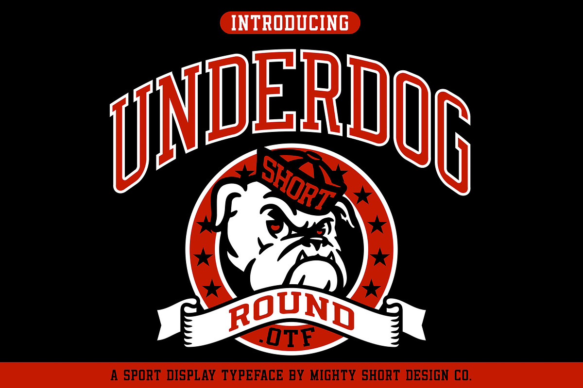 Underdog Round Typeface, a Font by MightySHORT (Photo 1 of 5)