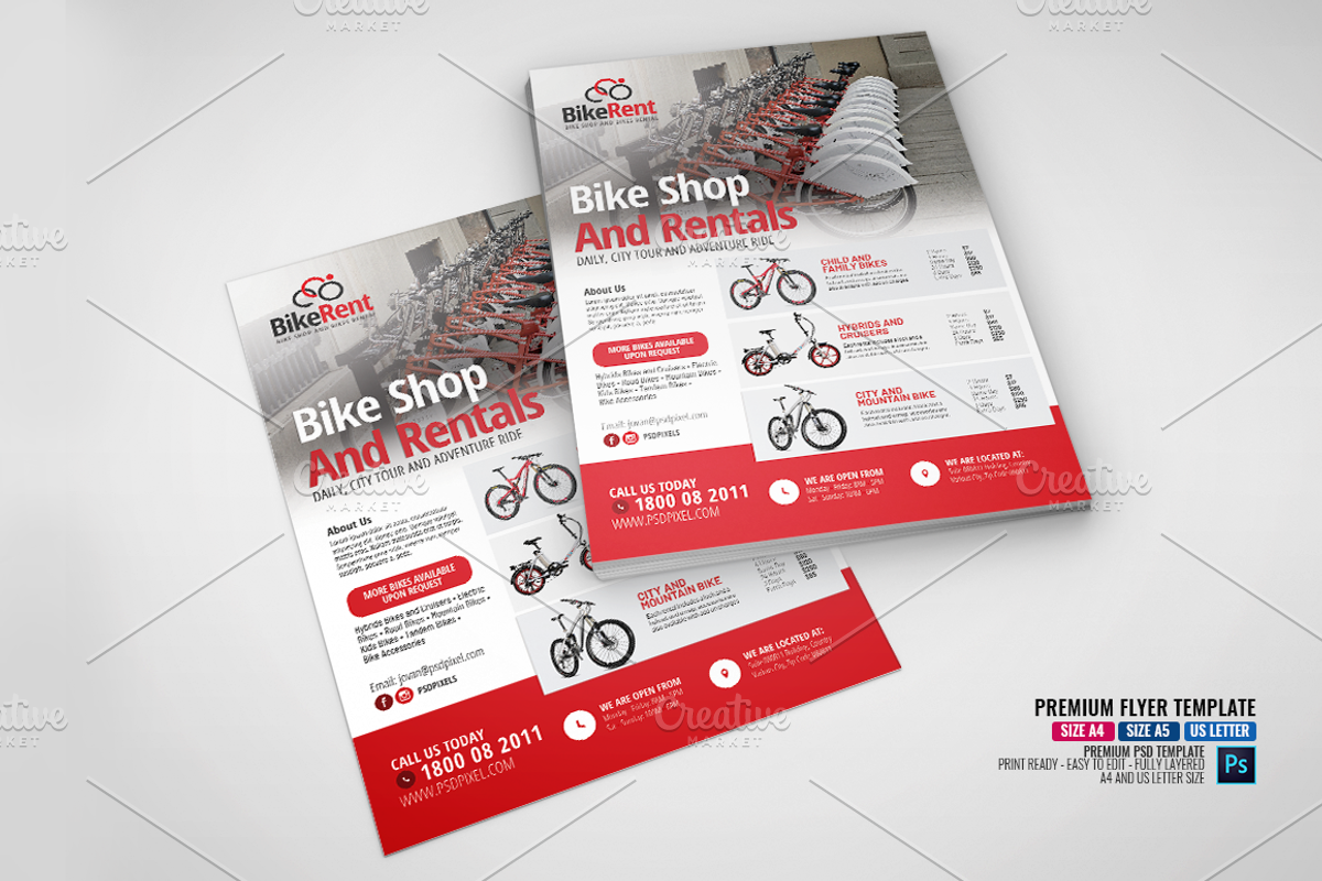 Bicycle Rental Company Flyer, a Flyer Template by PSDPixel (Photo 3 of 5)