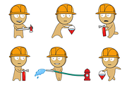 Vector firefighter characters, a Graphic by JK comics (Thumbnail 1 of 5)