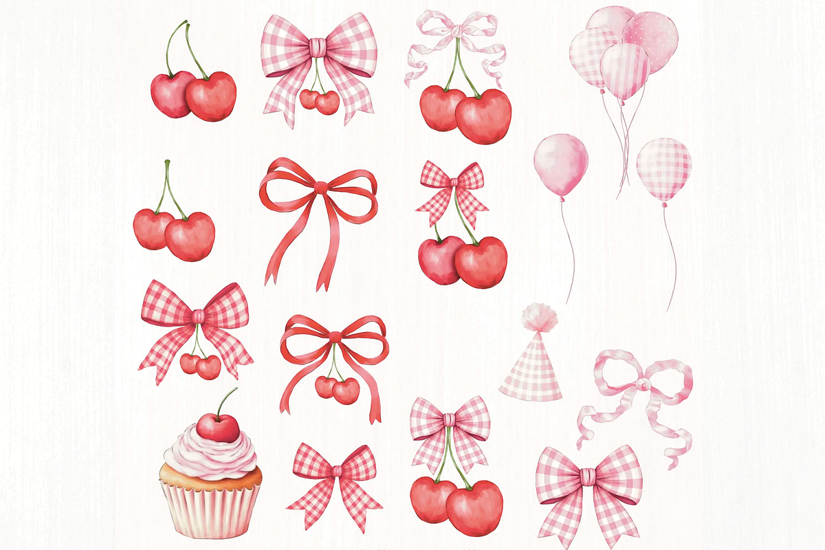 Cherries and Bows, an Illustration by Lolytop Studio (Photo 2 of 5)