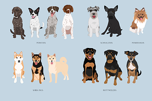 140 Detailed Dogs Clip Art Bundle