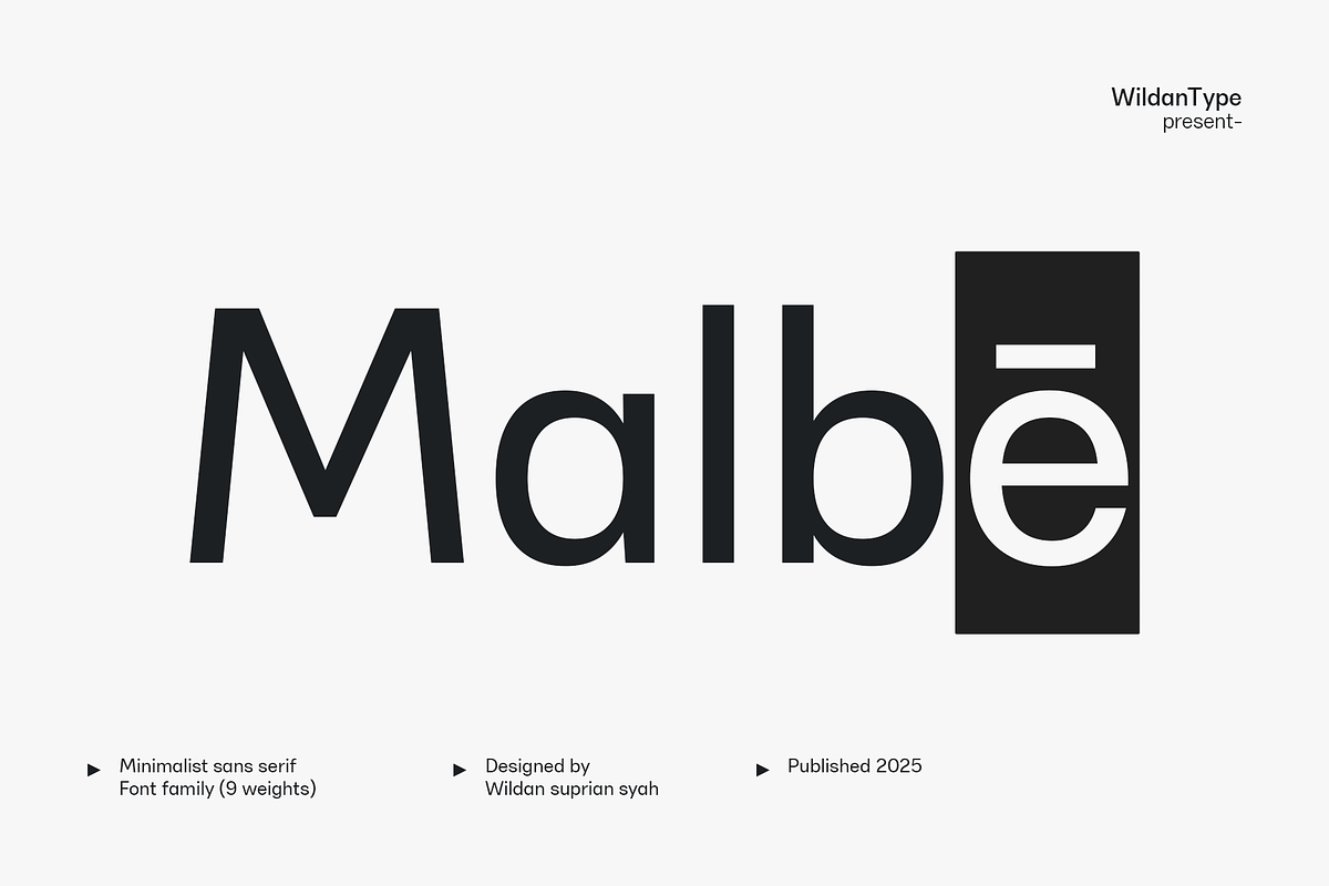 Malbe, a Sans Serif Font by Wildan Type (Photo 1 of 12)