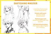 Procreate Anime Manga Sketching, a Brush Add-On by nikiartcorner (Thumbnail 3 of 7)