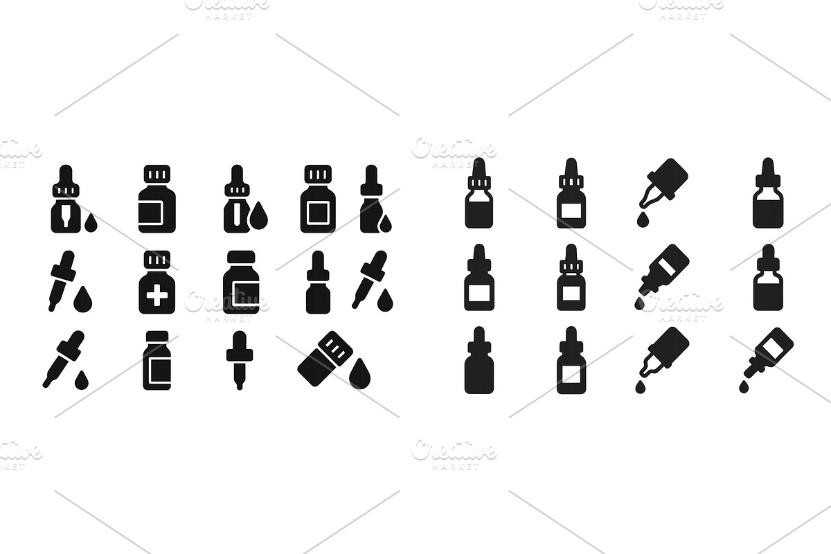 Collection of dropper bottles and, a Healthcare Illustration by ZinetroN