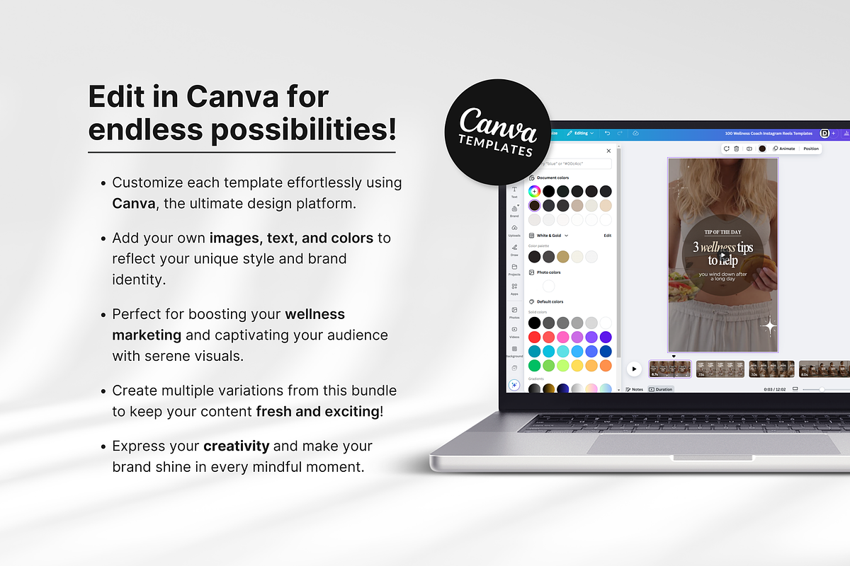 Wellness Instagram Reels Templates, a Social Media Template by DigiPax (Photo 9 of 11)