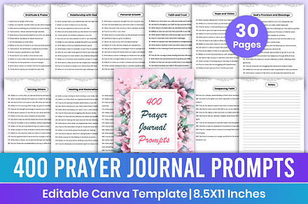 400 Prayer Journal Prompts Canva, a Stationery Template by Mustafiz