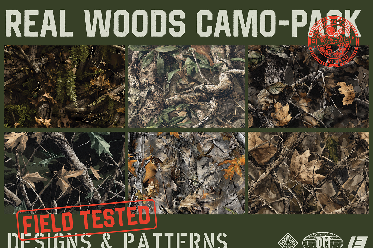 Real Woods 6x Seamless Camou Pack, a Pattern Graphic by darkmatter_graphicworks (Photo 1 of 4)