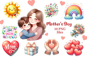 Mother’s Day PNG clipart set
