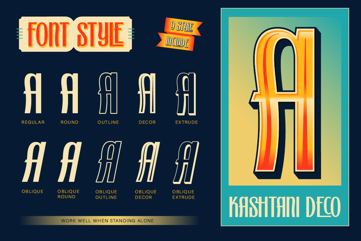 Kashtani, a Sans Serif Font by Burntilldead (Photo 8 of 12)