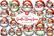 Retro Funny Santa Claus Face Clipart, an Illustration by SinaCreation (Thumbnail 1 of 5)