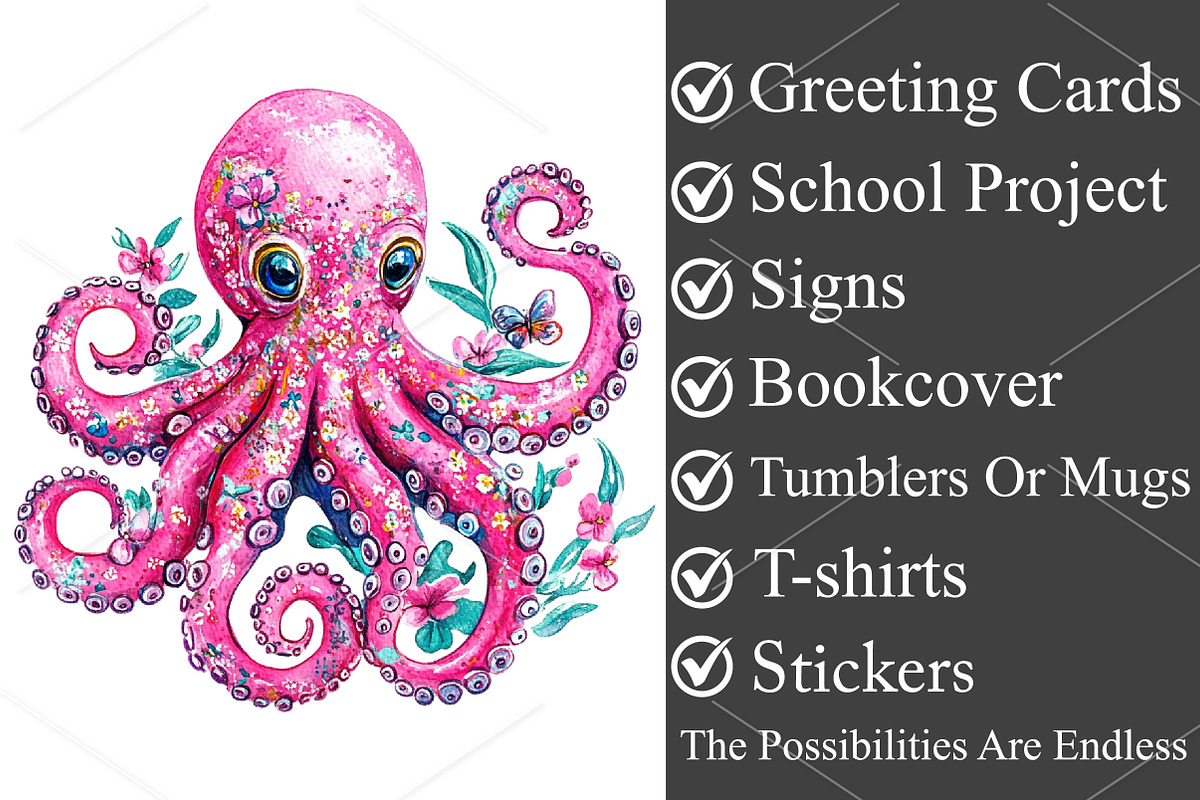 Watercolor Pink Girly Summer Clipart, a Seasonal Illustration by Canvas Craft (Photo 3 of 7)