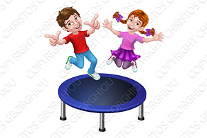 Kids Jumping On A Round Cartoon, an Education Illustration by Christos Georghiou