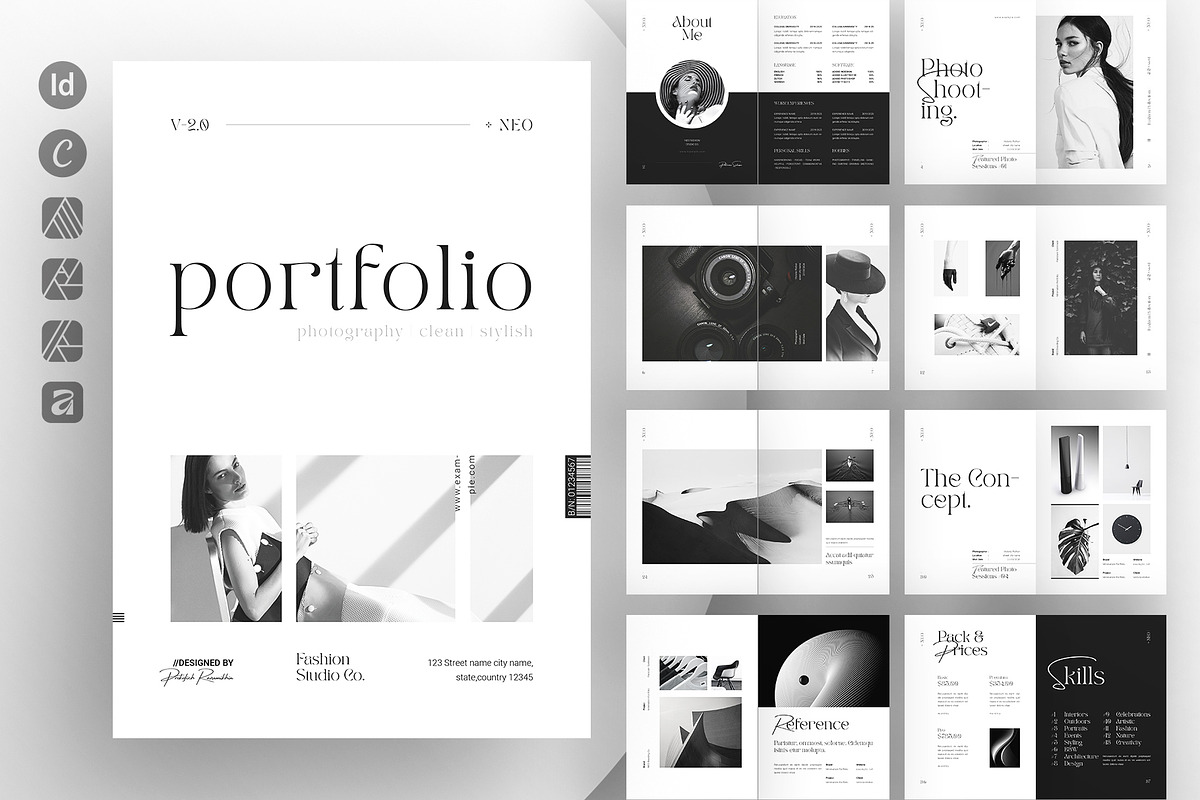 Photography Portfolio Template, a Brochure Template by ArtisanaAura (Photo 1 of 19)