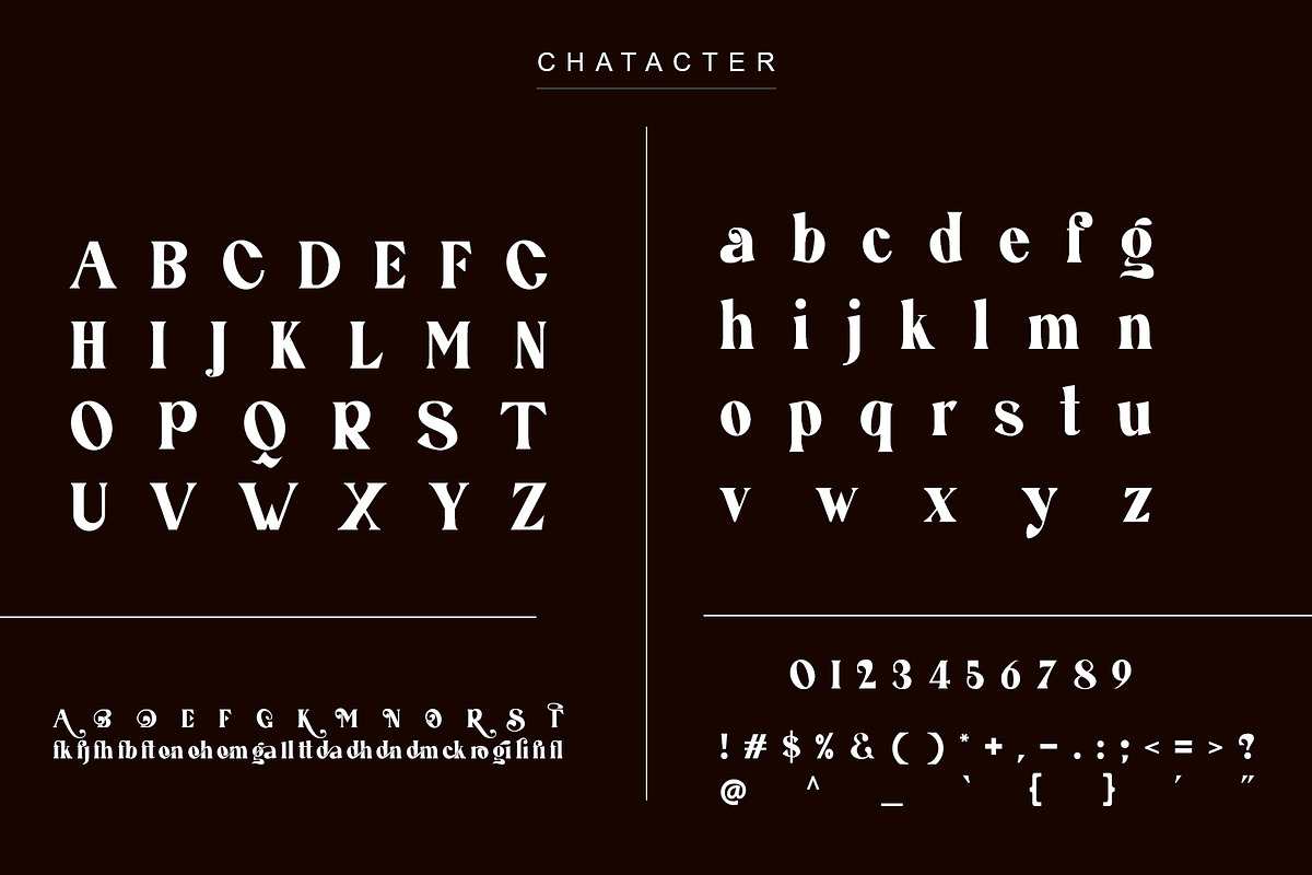 Bofie unique ligature serif typeface, a Serif Font by yaqublekker (Photo 9 of 9)