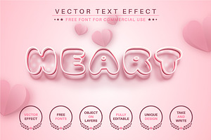 Love Heart - Editable Text Effect