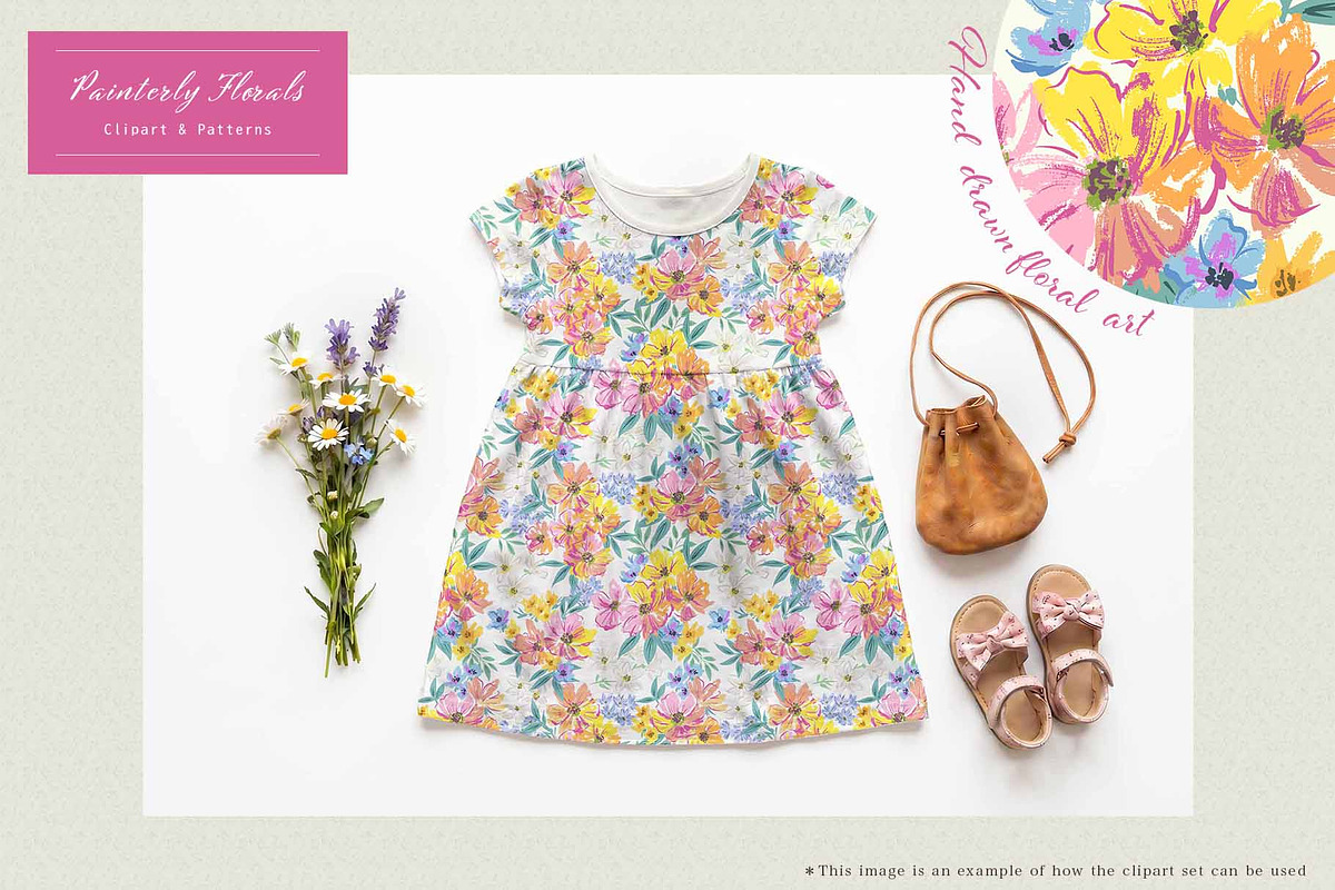 painterly florals clipart & patterns, an Object Graphic by Sawango Designs (Photo 2 of 6)