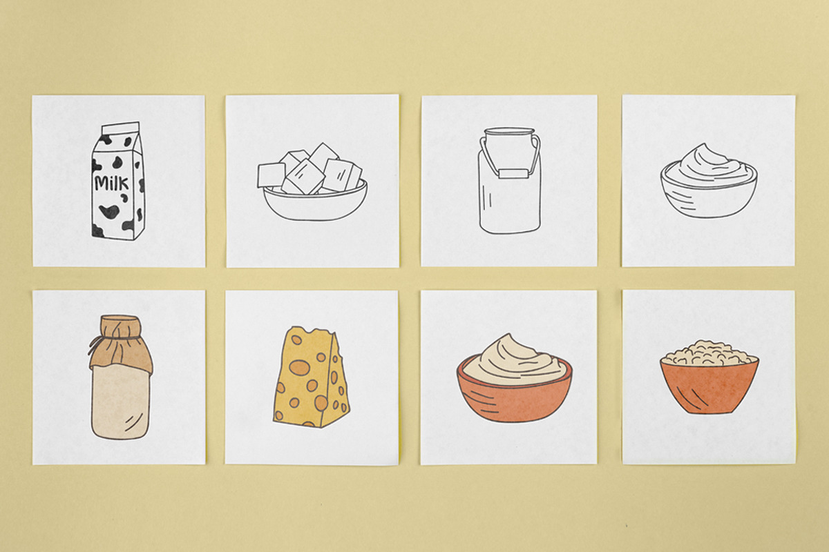 Milk products doodle icons set, an Icon by Gulnarart (Photo 2 of 5)