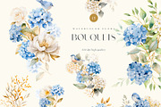Watercolor blue hydrangea clipart, a Seasonal Illustration by MariGraphic boutique (Thumbnail 2 of 8)