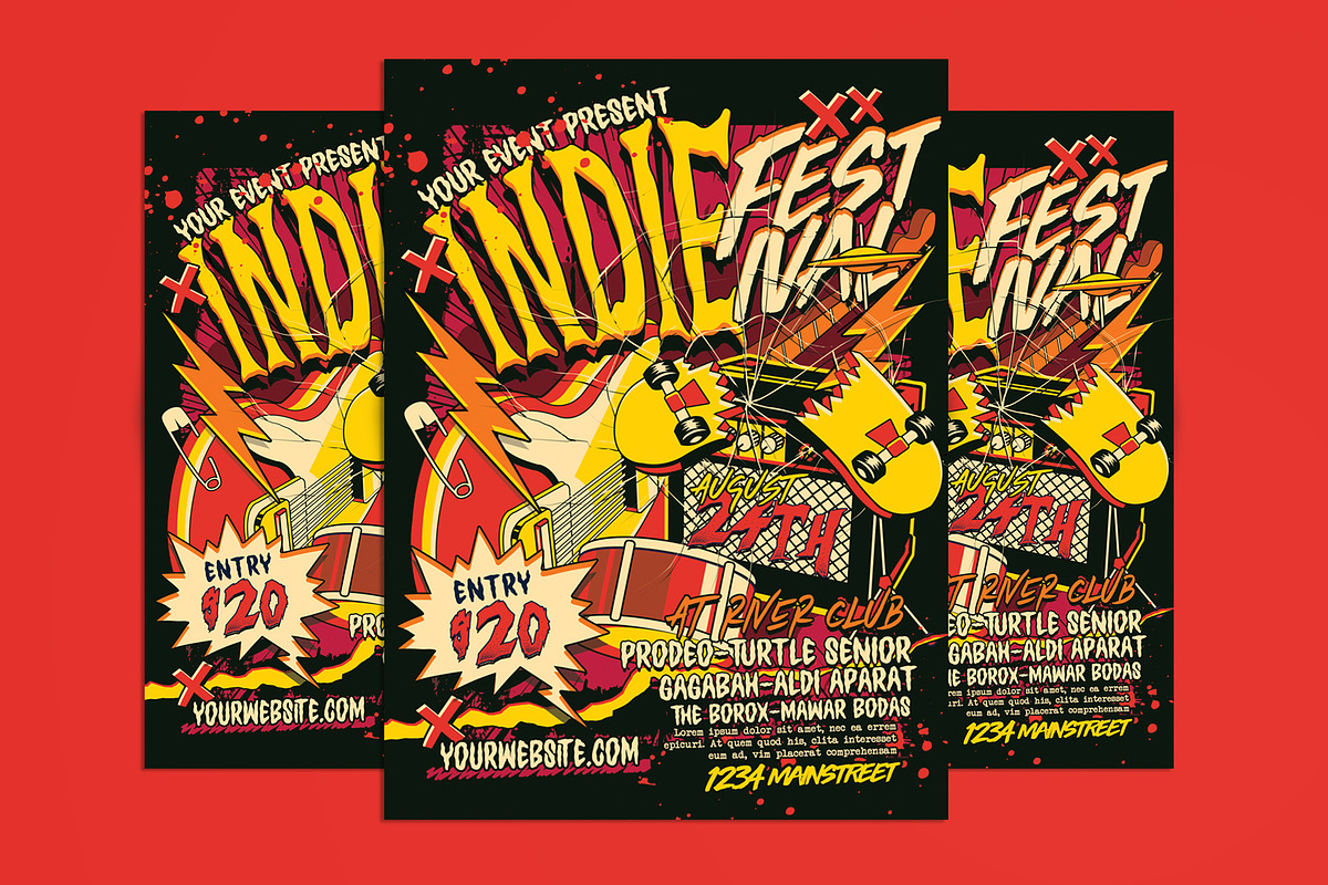 Indie Music Festival Flyer, a Flyer Template by Muhamad Iqbal hidayat (Photo 1 of 4)