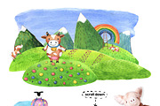 Mountain Meadows - watercolor set, an Object Graphic by Satika (Thumbnail 3 of 15)