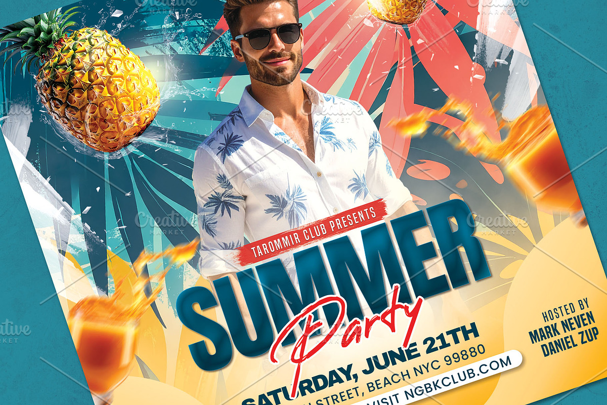 Summer Party Flyer Template, a Flyer Template by Tarommir (Photo 3 of 3)