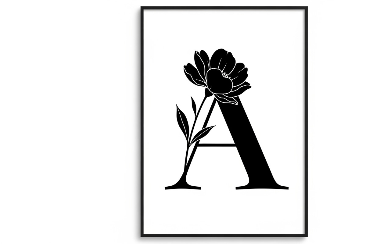 Beautiful flower alphabet set floral, an Illustration by Amazin_art (Photo 8 of 31)