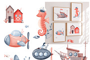 Sea Adventures. Baby collection, an Animal Illustration by Linerisyart (Thumbnail 6 of 14)