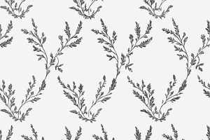 Hand drawing botanical seamless pattern with elegant monochrome, a Pattern Graphic by Studio ANNA