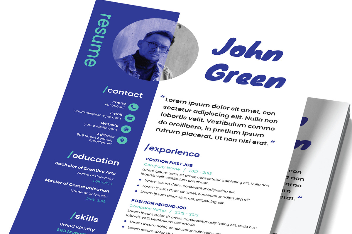 Stylish Purple Resume Template, a Resume Template by rivatxfz (Photo 2 of 2)