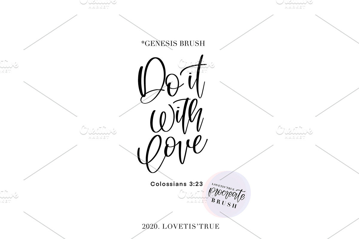 Lettering Procreate Brushes, a Brush Add-On by lovetistrue (Photo 2 of 4)