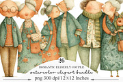 Romantic Elderly Couple Bundle, an Illustration by Designking (Thumbnail 1 of 5)