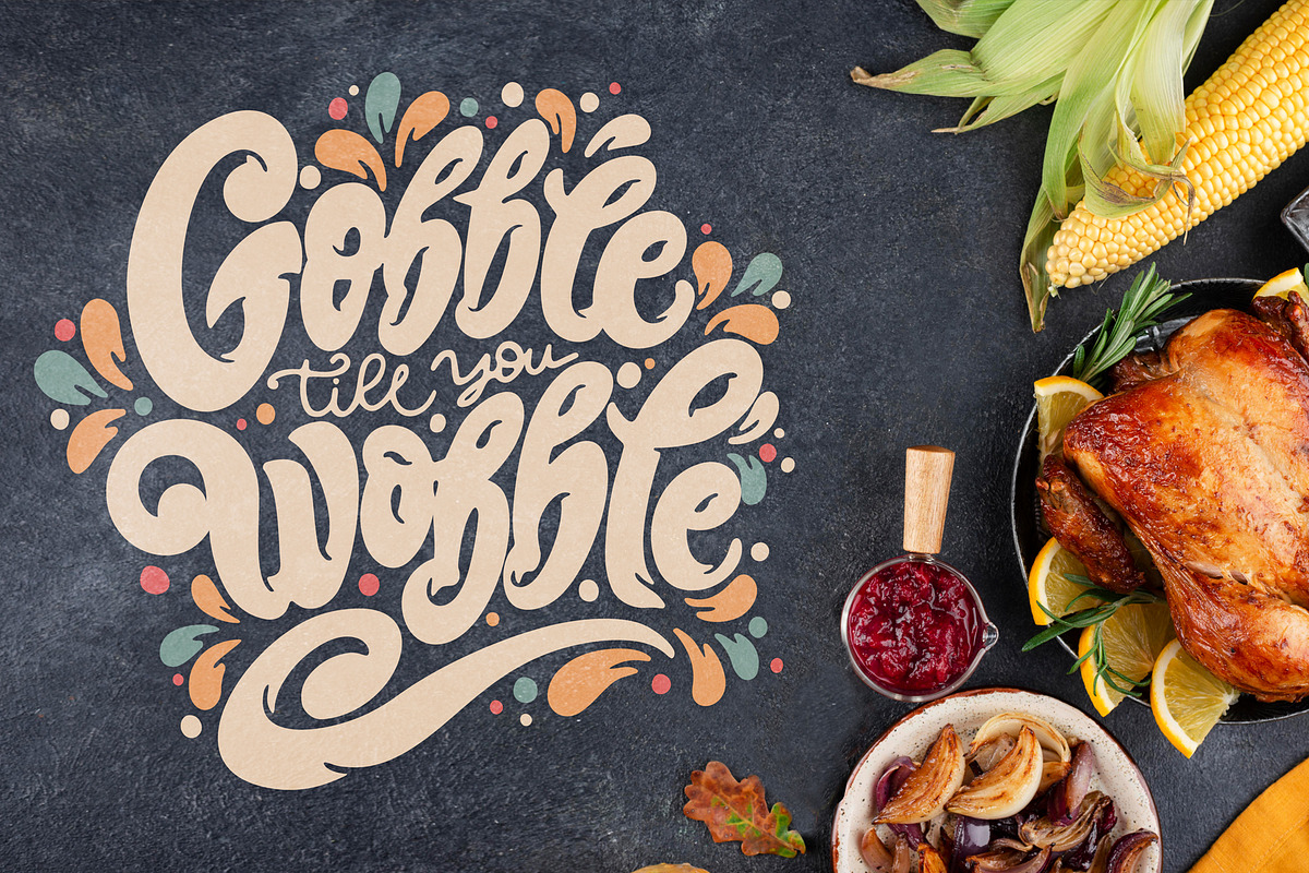 Thanksgiving Day stickers, a Poster Template by Anna's Lettering (Photo 15 of 15)